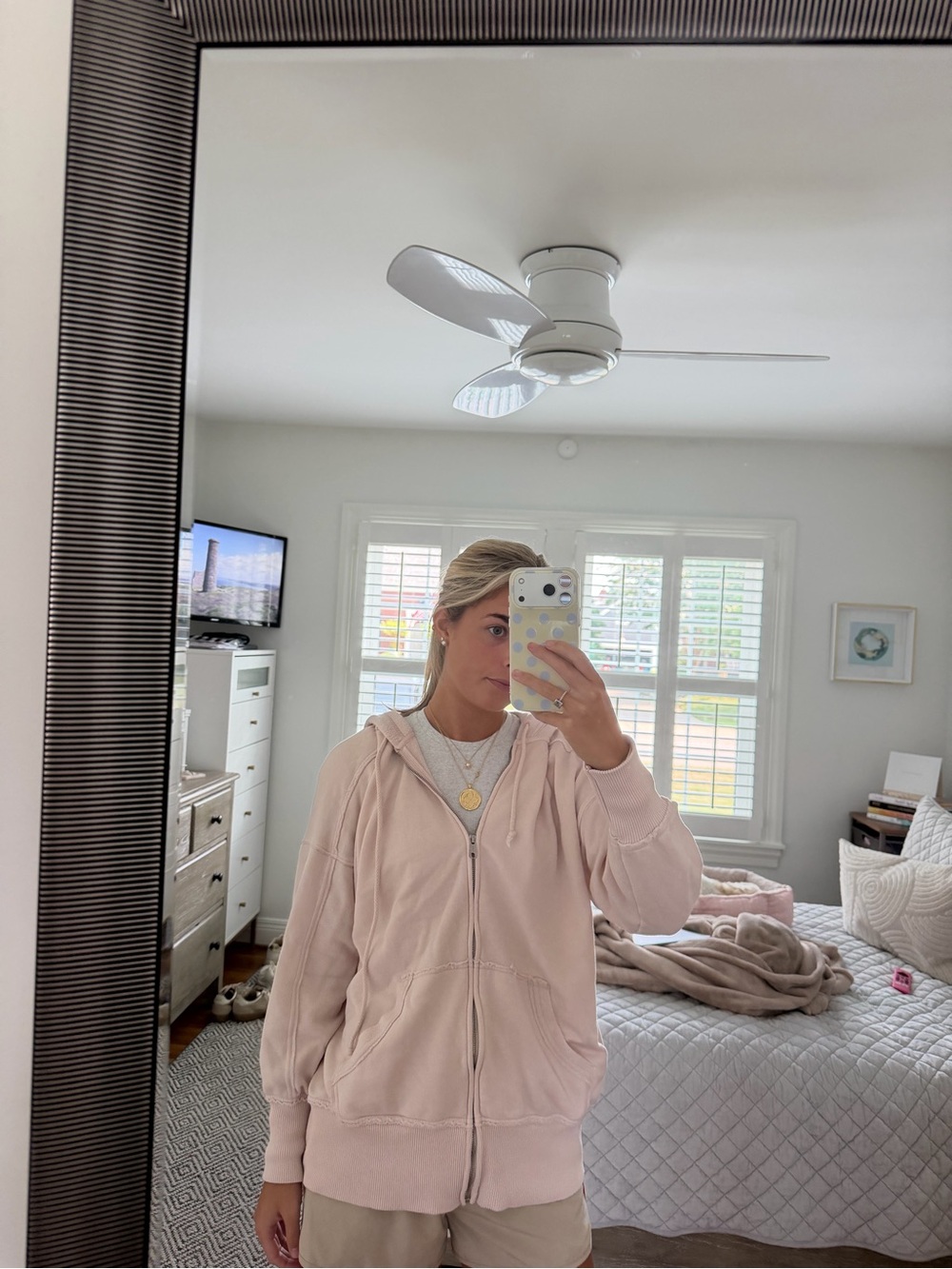 aerie Light Pink Full-Zip Hoodie Sweatshirt